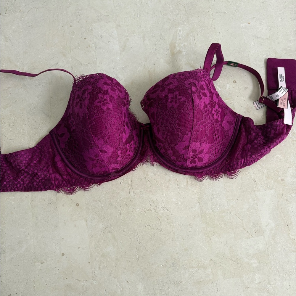 Victoria's Secret Deep Magenta Lace Bra